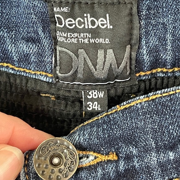 ❄️3/$20 DECIBEL Men's Moto Zip Pocket Skinny Jeans, 38x34 - Picture 4 of 9
